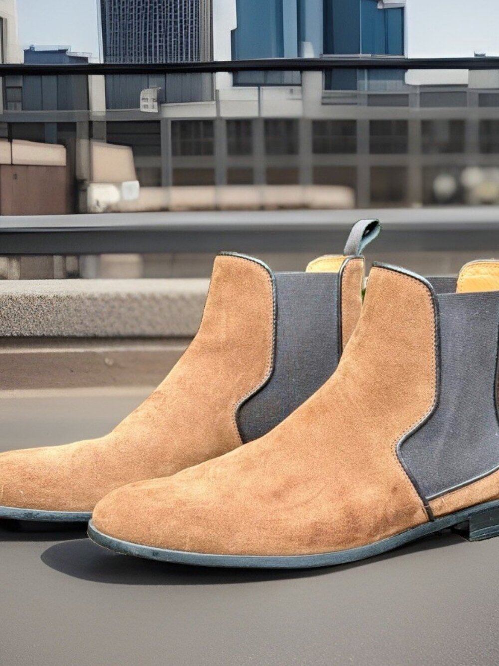 Harrys London Mark Chelsea Boots Suede Brown Men's Size 43 US 10 ($550+ New)